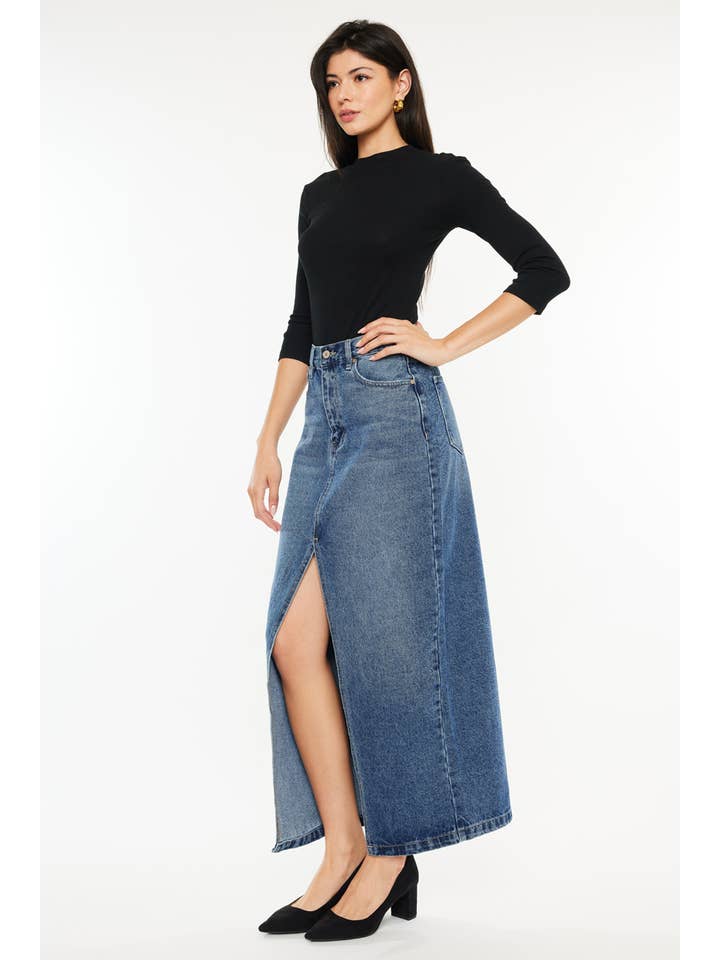 MEDIUM OPEN PACK 90'S DENIM MAXI SKIRT-KC7868M for wholesale on Faire3