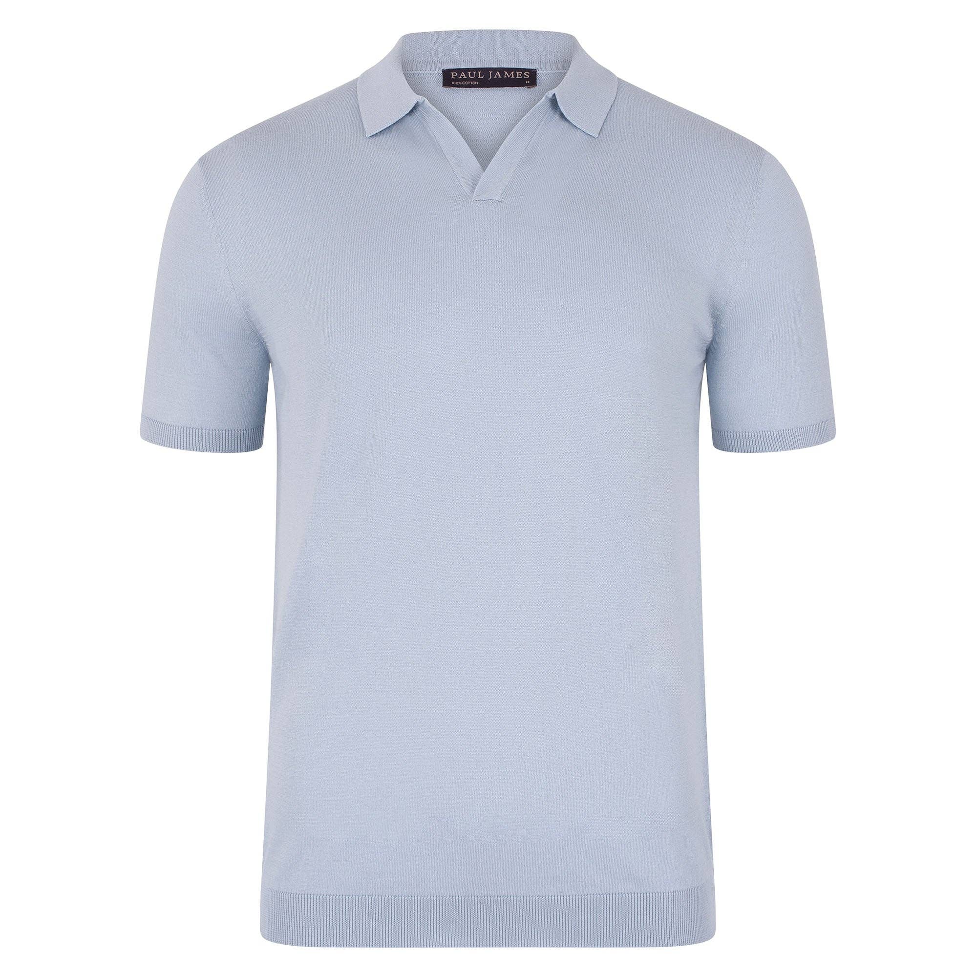 Paul James Knitwear - Wholesale Polo - Heren - Heren Ultra Fijne Katoenen Poloshirt Zonder Knopen9