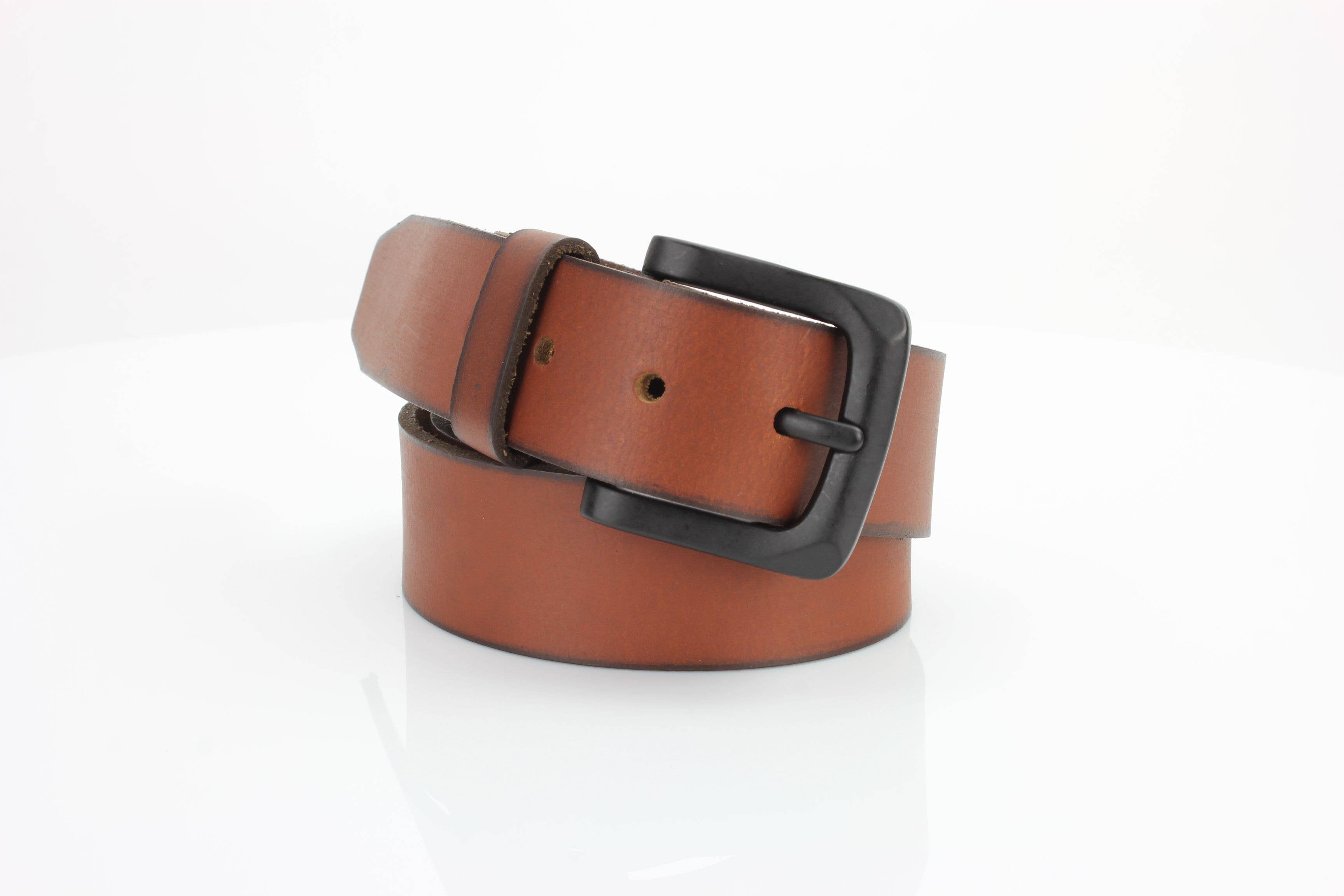 Leather Impressions Inc - Vente Ceinture – unisexe - Ceinture en cuir classique avec coutures fines et logo - ABB 0101