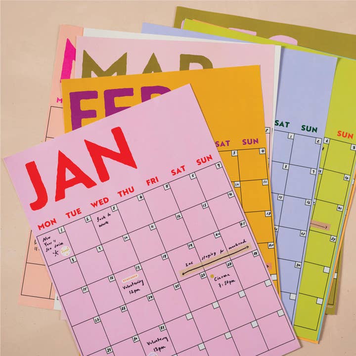 Good Tuesday (Once Upon a Tuesday) - Wholesale Planner - Monthly Undated A3 Wall Planner | 12 Pages | Colourburst