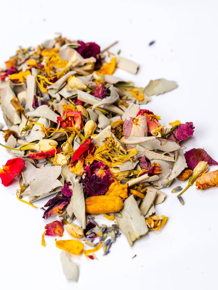 Mystic Loose Incense, Reiki Charged Crystal Organic Herbs for wholesale by Neena Makes Scents