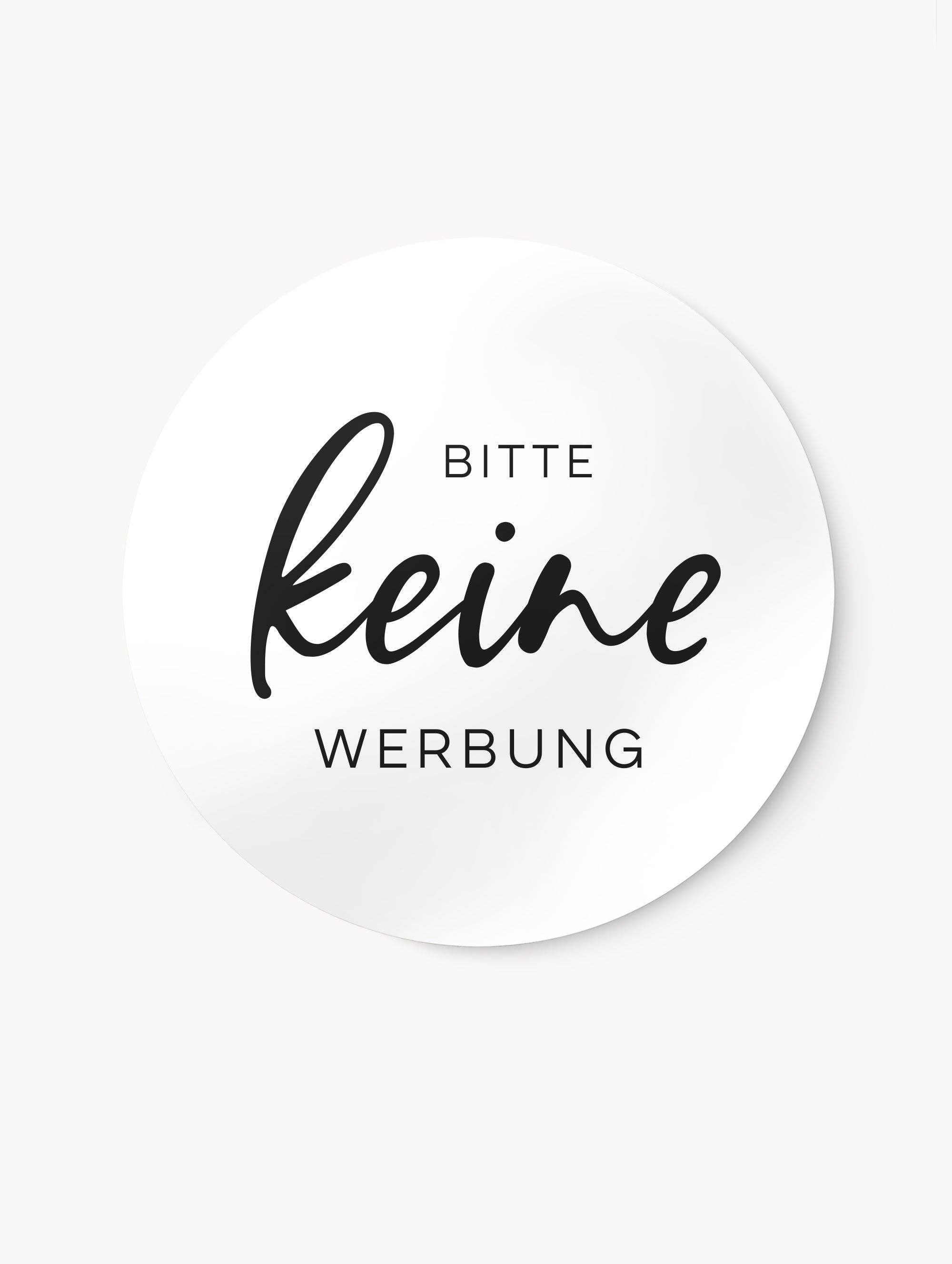 NORDEULE – Adesivo por atacado – Autocolante de caixa de correio Por favor, não publicidade Branco | ⌀ 6cm0