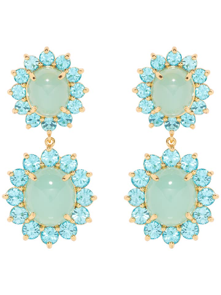 Georgie Drop Earrings in Aqua for wholesale by Loren Hope