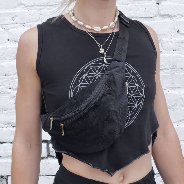 Tribal Trade GmbH - Wholesale Belt Bag - Unisex - Lou Cord black fanny pack waist bag8