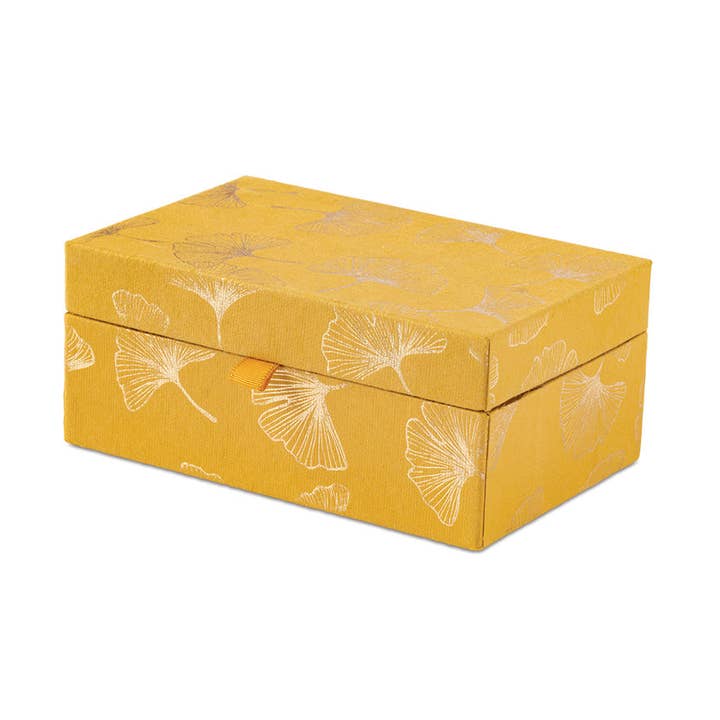 Small jewelry box with ring inlay, Ginkgo for wholesale by A Beautiful Story