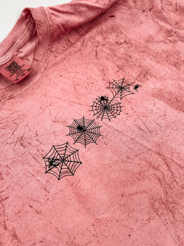 Spider Web Embroidered Short Sleeve Tee for wholesale by Ellie Jade Co