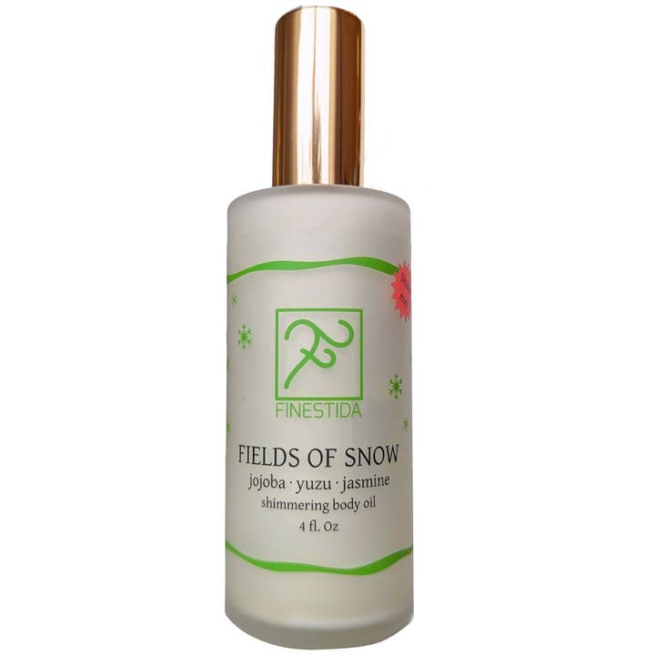 Fields of Snow shimmering body oil for wholesale by Finestida