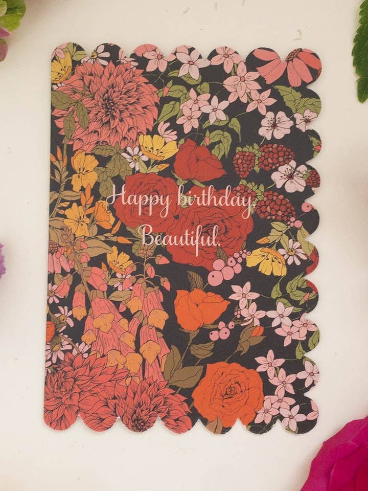 'Happy Birthday Beautiful' Card for wholesale by This On Paper