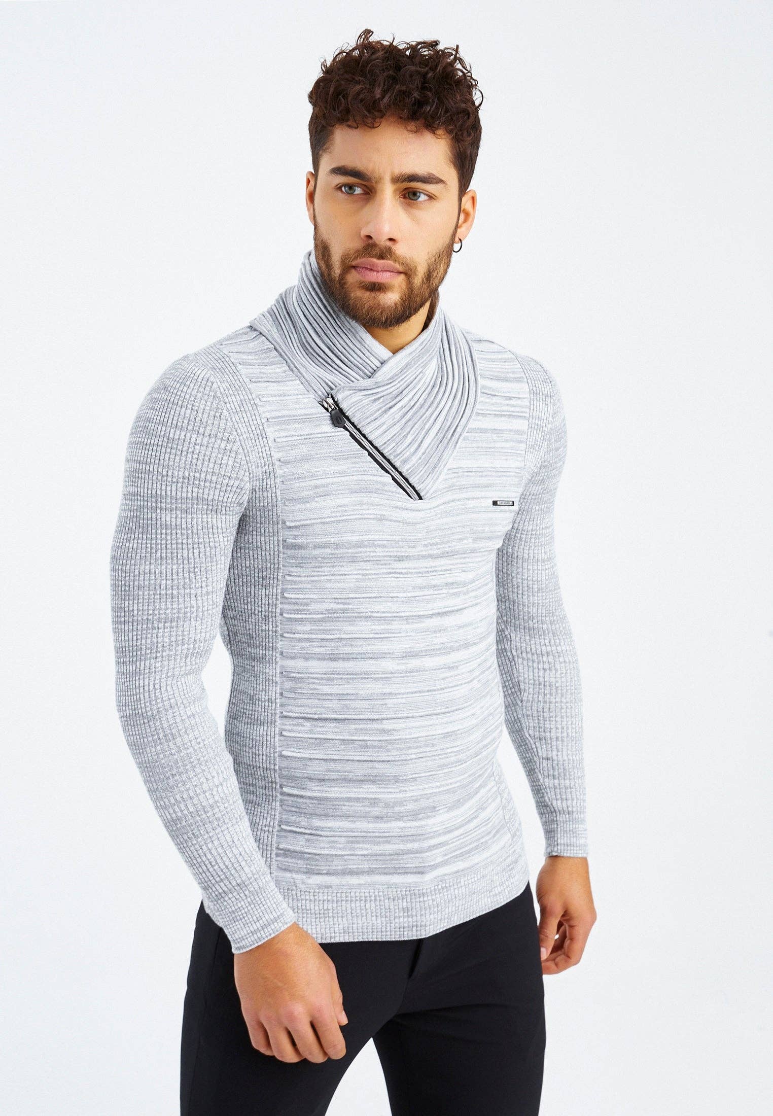 Leif Nelson GmbH - Wholesale Knit Sweater - Men's - Men's Knit Sweater Fine Knit Shawl Collar LN-153530