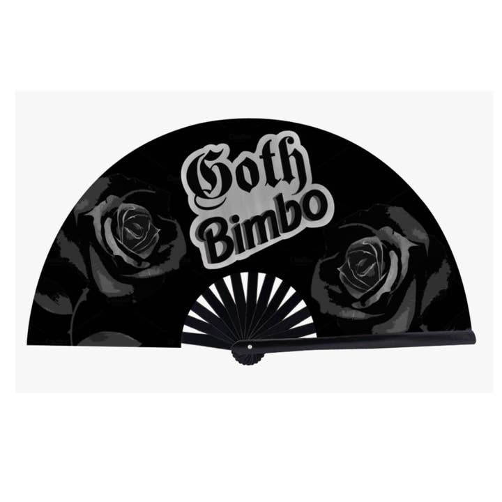 Subkuktures - Venta al por mayor Ventilador plegable de mano - Ventilador de mano Goth Bimbo Clack