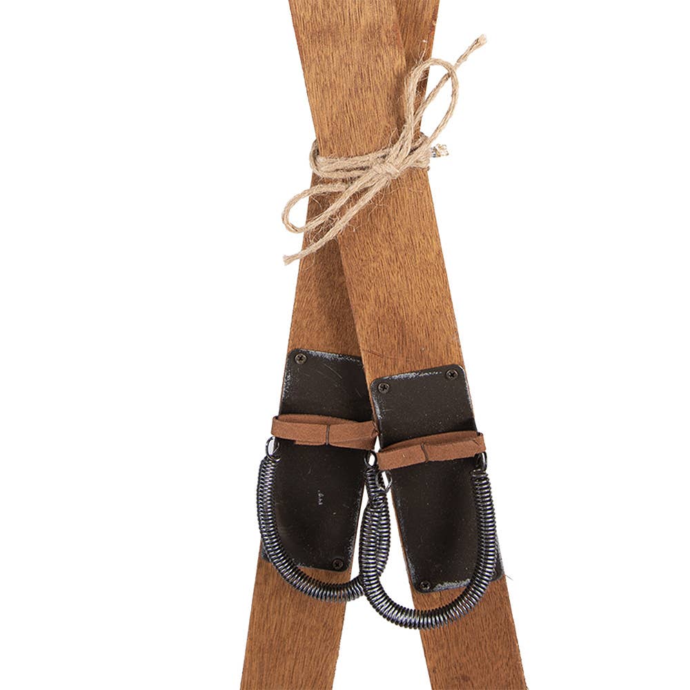 Clayre & Eef - Wholesale Decorative Figurine - Decorative Vintage Skis 5x3x60 cm Brown Wood1