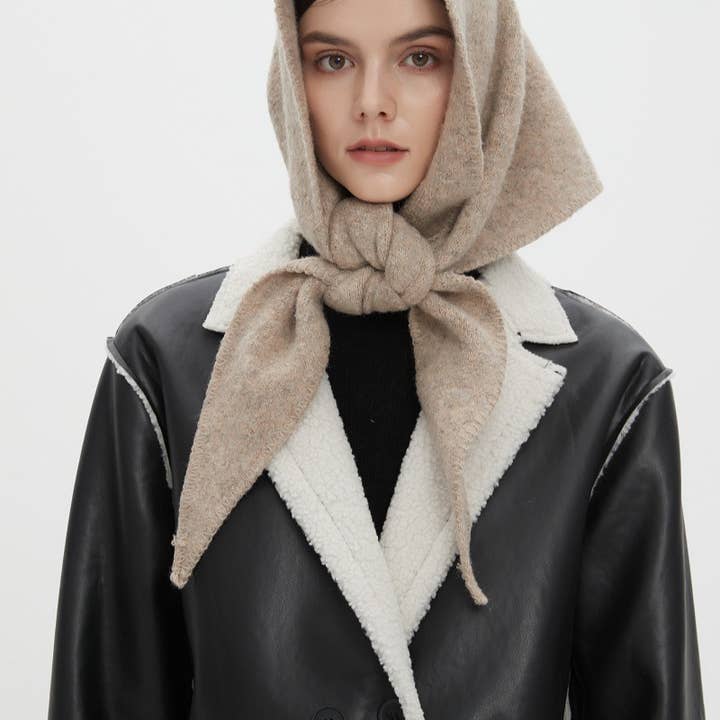 Adorro - Wholesale Scarf - Women's - Solid Knit Triangle Scarf6