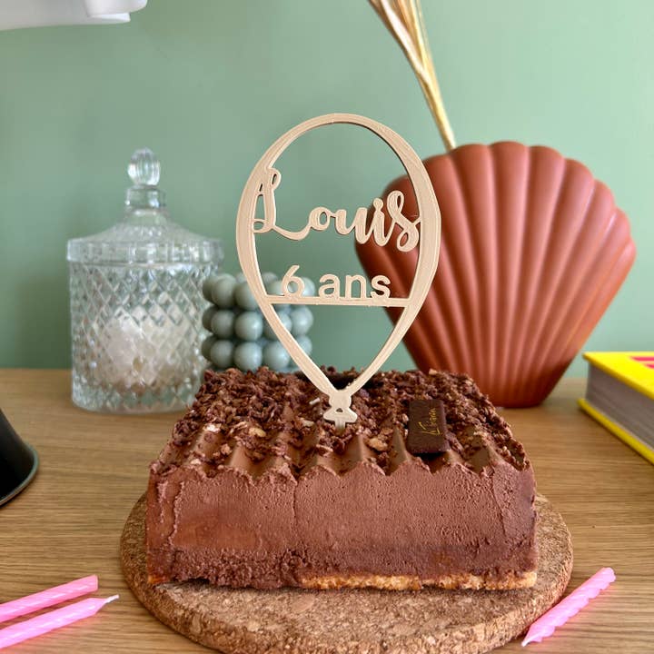 Topper per torta a palloncino per torta di compleanno personalizzabile per la vendita all'ingrosso da parte di 3Dpiecedesign