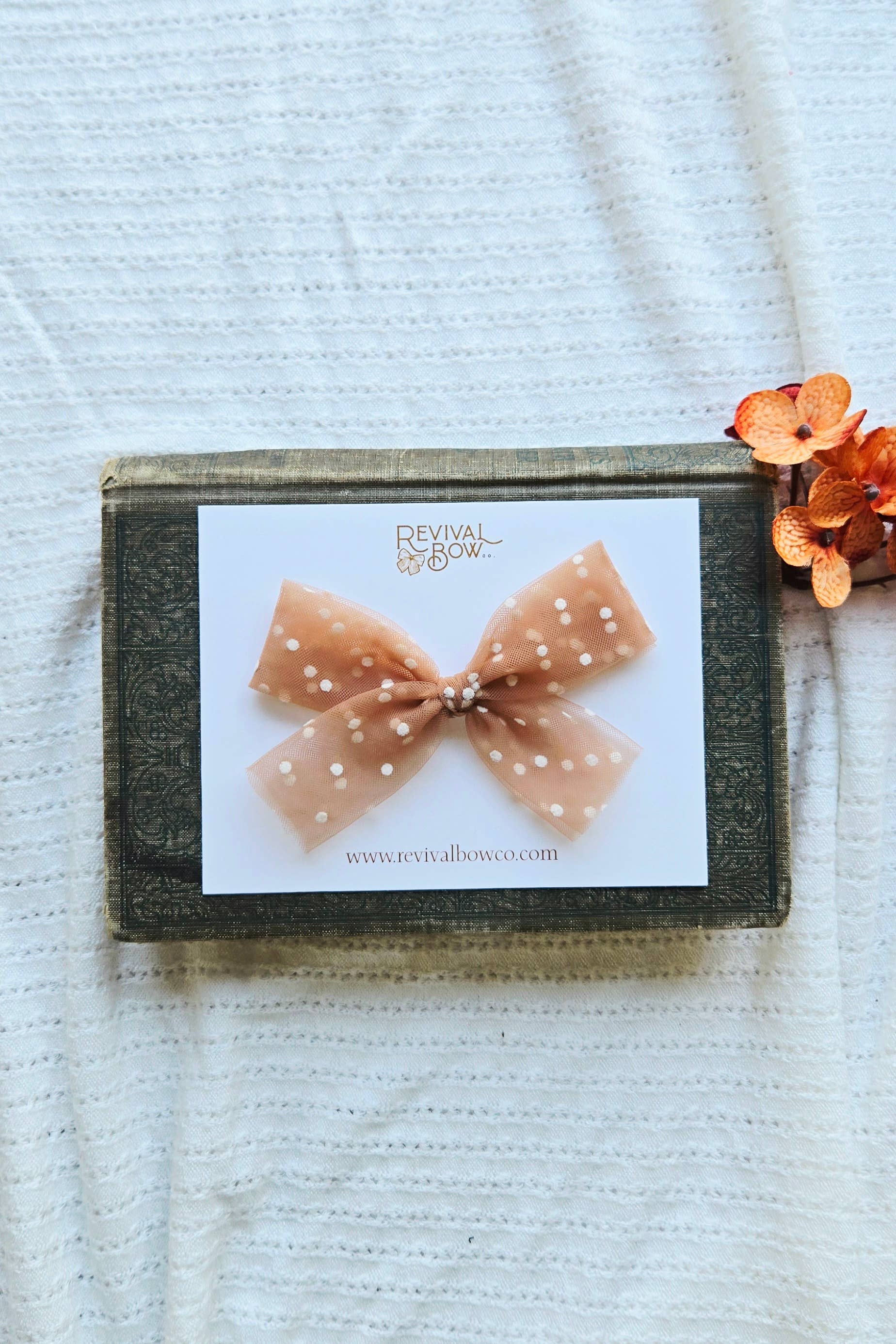 Revival Bow Co. - Wholesale Hair Bow - Kids - Large Tulle Bow on Clip • Hot Cocoa