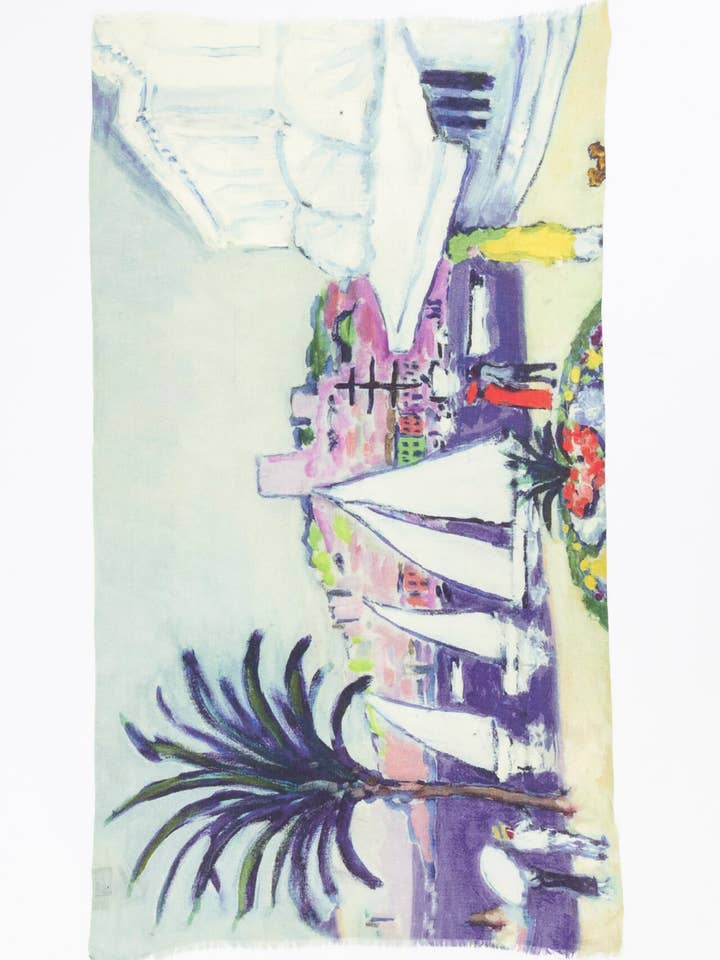 Schal Wolle/Seide - Otra Cosa - Segelboote im Hafen - 4743 für den Großhandel von OTRACOSA