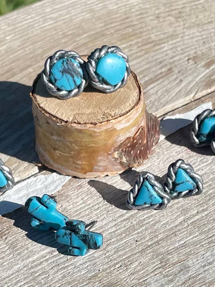 Studs turquesa por atacado de She makes clay