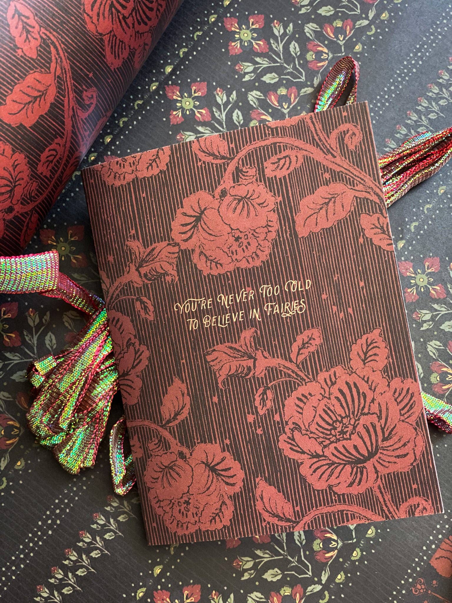 re:mused studio - Wholesale Flat Wrap - Midnight Blooms Gift Wrap Sheet-Double Sided11