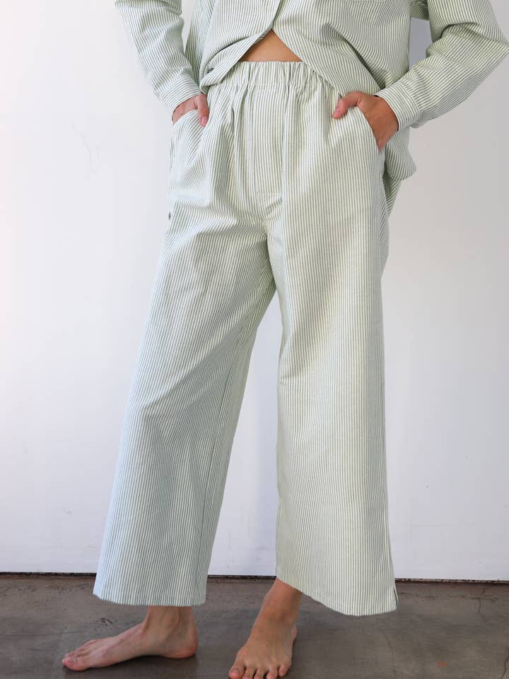 De Pinstripe Boxer Broek - Groen voor wholesale door Be Idle