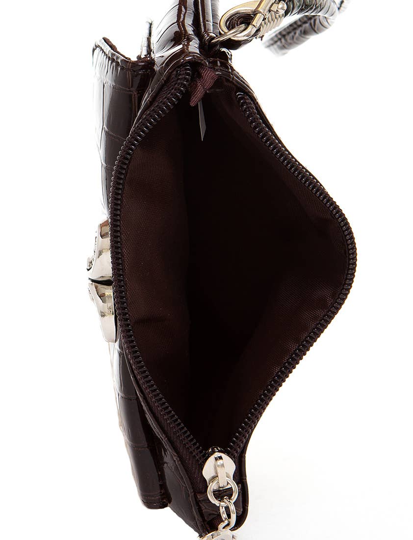 AMPERE CREATIONS - Wholesale Wristlet - Brighton Vegan Leather Inspired Croco Imitation Wristlet Bag2