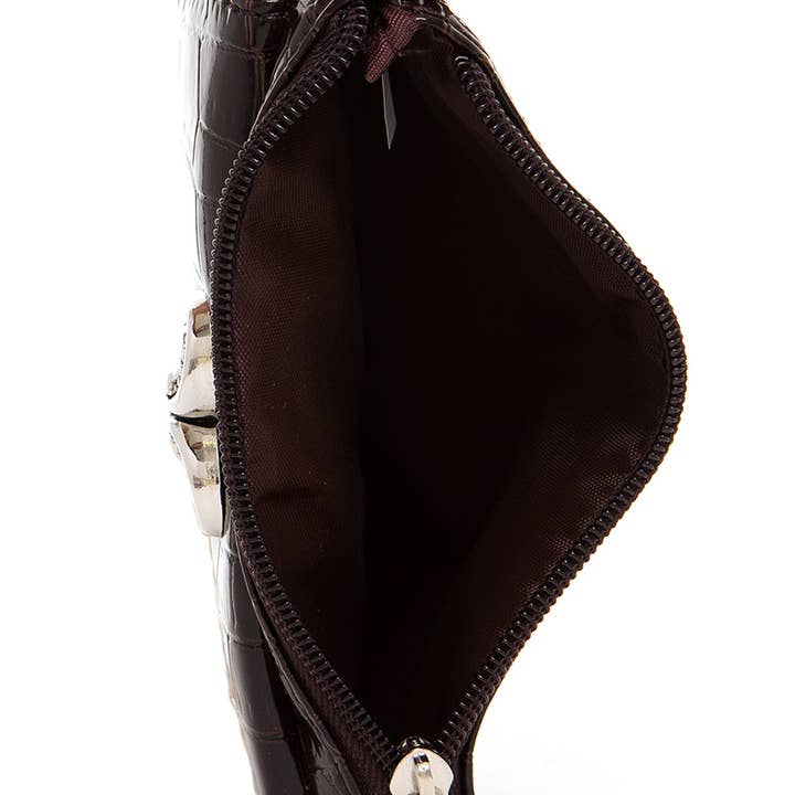 AMPERE CREATIONS - Wholesale Wristlet - Brighton Vegan Leather Inspired Croco Imitation Wristlet Bag2