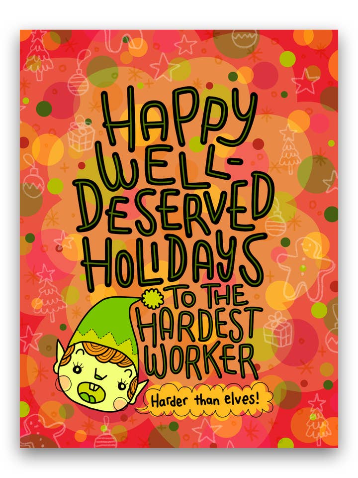 Christmas Greeting Card - Well-deserved Holidays for wholesale by Chika Ando Illustration