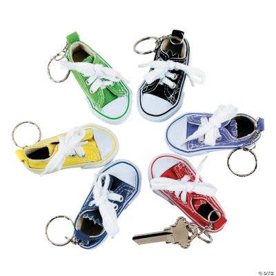 Fun Express - Wholesale Keychain - Unisex - CANVAS TENNIS SHOE KEY CHAIN