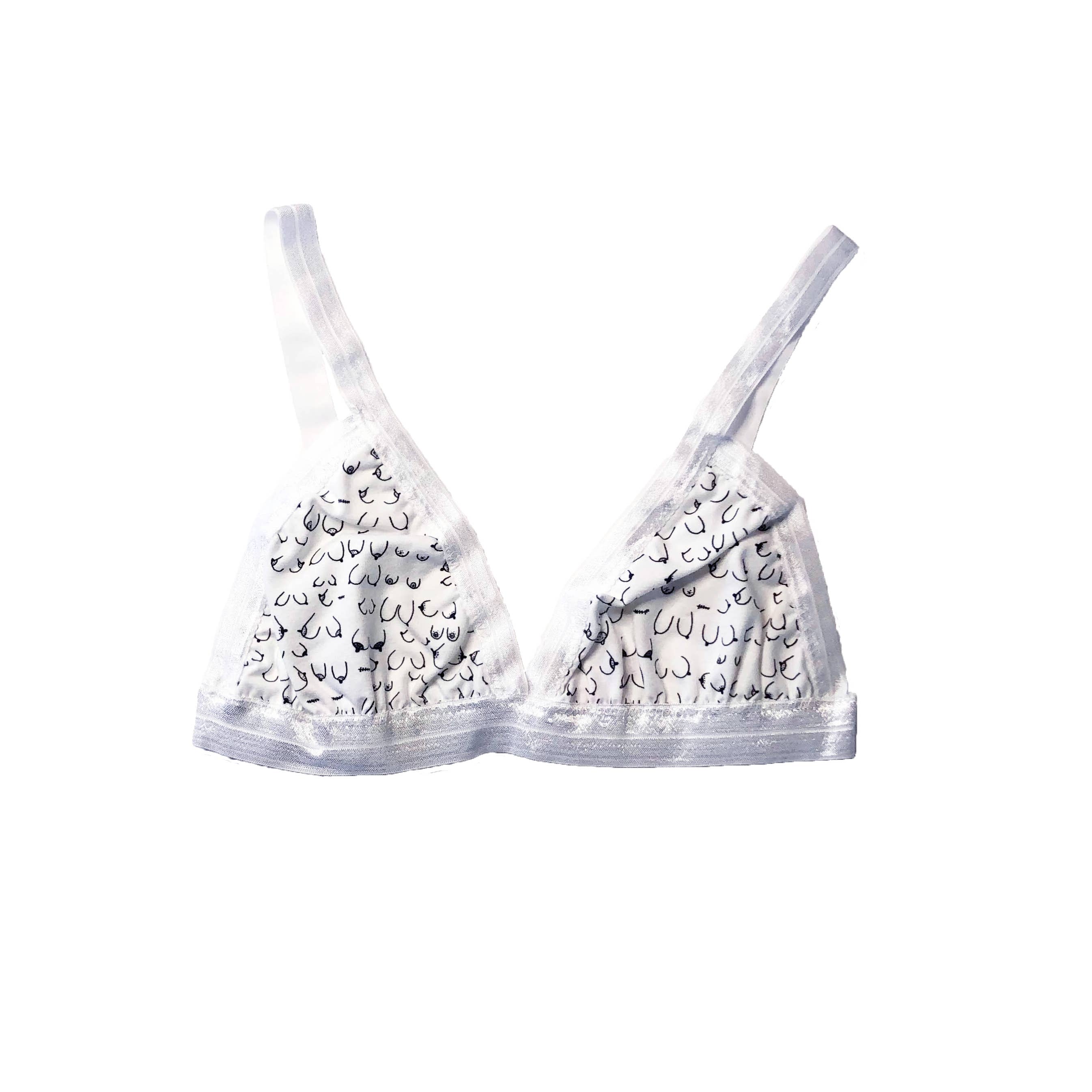 Hey Mavens! - Wholesale Bralette - Dames - Tits and Tricks Triangle Bralette//softcupbeha met borstenprint