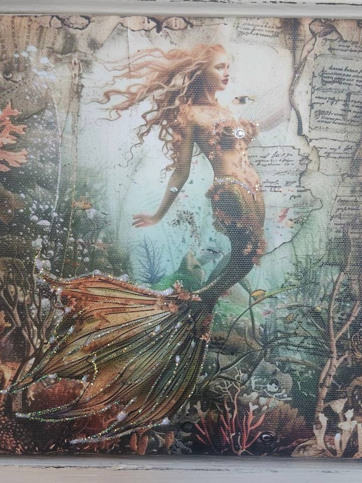 Arte de Parede em Tela Sereia Deslumbrante por atacado de Little Heart Designs