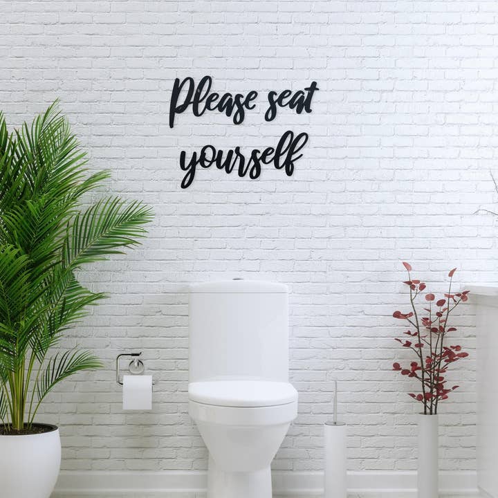 Please Seat Yourself, Bathroom Wood Sign, Bathroom Wall Deco for wholesale by Liz's Wood Designs