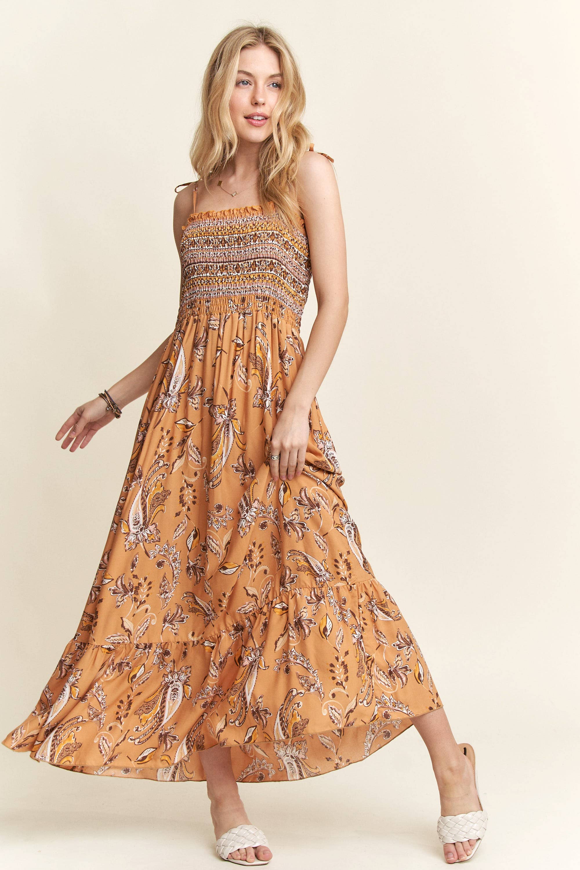 ADORA LA - Vendita all'ingrosso Vestito - Donna - D7501MM - ABITO MAXI CON SPALLINE ANNODATE17