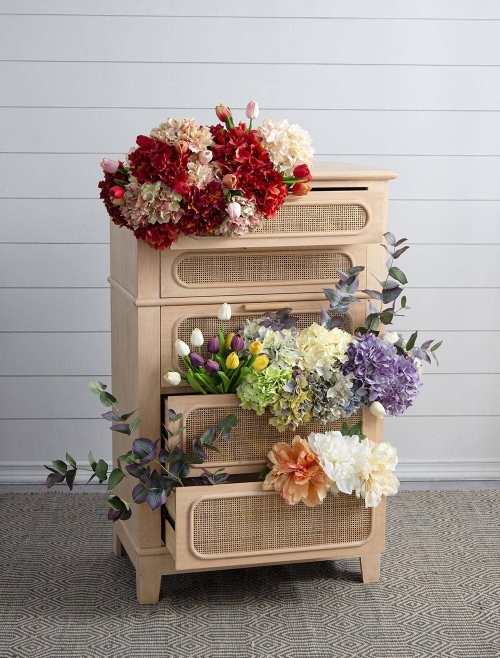 A&B Home Group Inc. - Wholesale Artificial Flowers - Almost Real 14" Hydrangea - Multi-Blue11