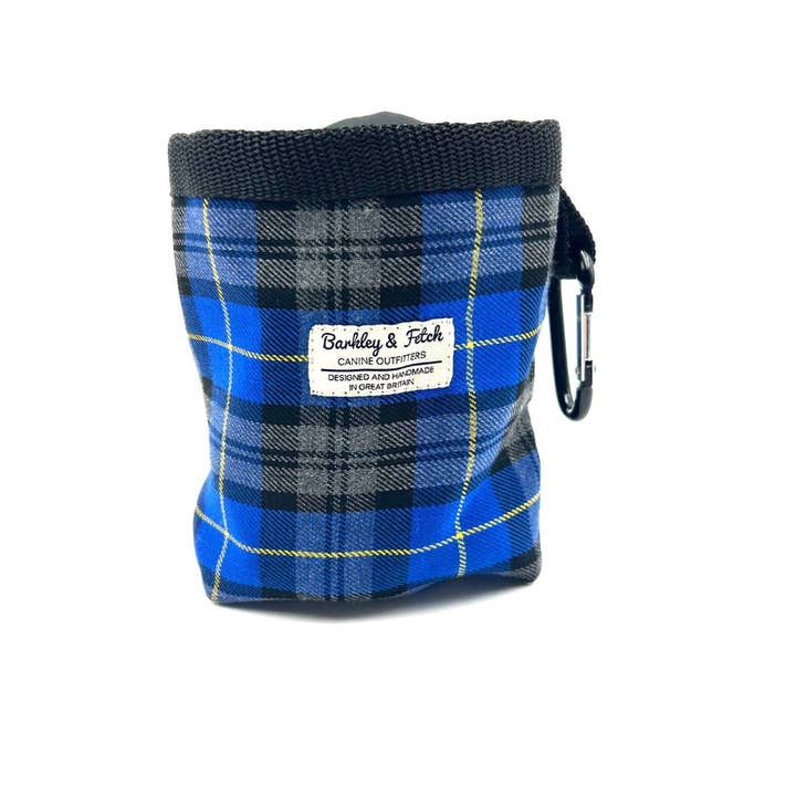 Royal Blue Tartan Treat Bag for wholesale by Barkley and Fetch