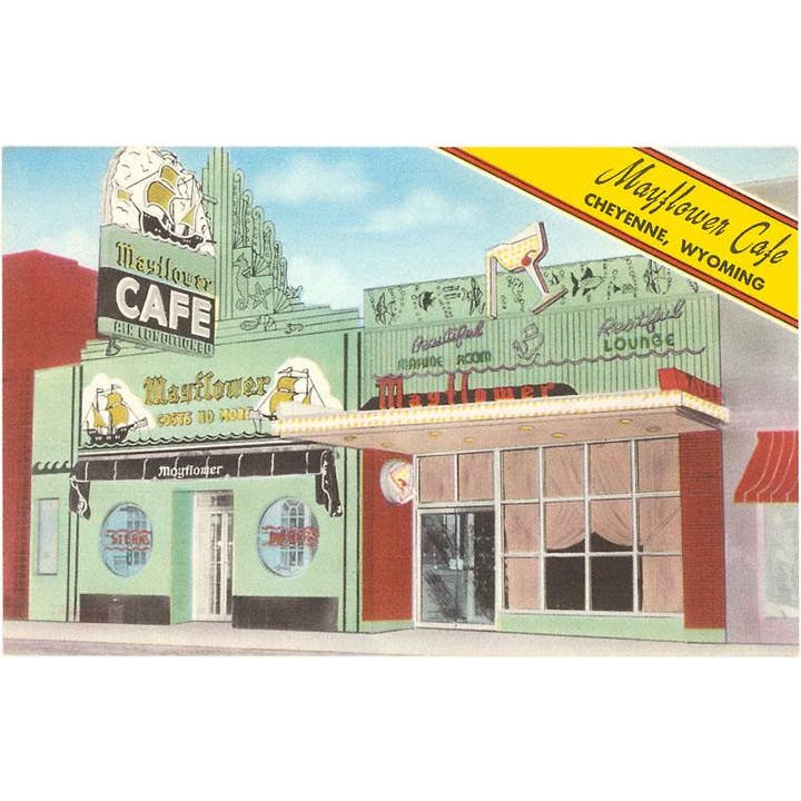 Postcard RD-51 Mayflower Cafe, Retro for wholesale by Found Image Press
