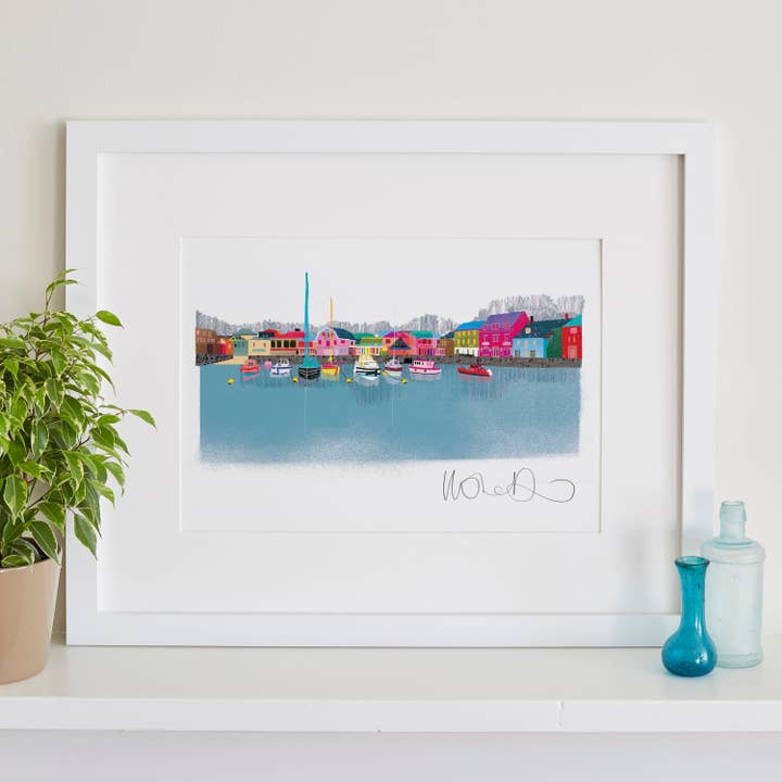 Padstow Print, Cornwall Illustration, West Country Art for wholesale by I Drew This