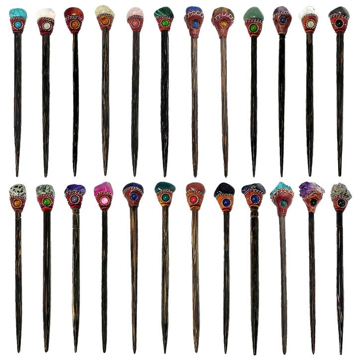 Pichincha - Wholesale Hair Pin - Natural Stone Wooden Hair Stick1