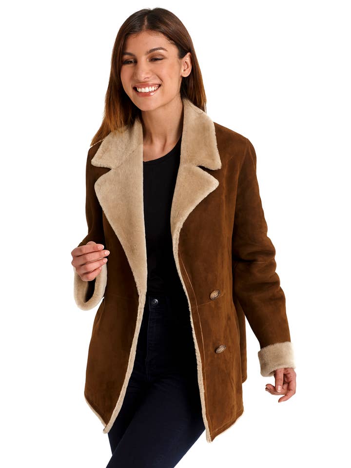 DANKO 19001 Damesjas van Merino lamsvel. voor wholesale door DANKOPEL,S.L.