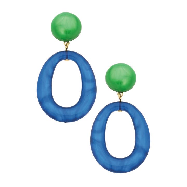 Orecchini a forma di resina marmorizzata Ansley per la vendita all'ingrosso da parte di Canvas Style