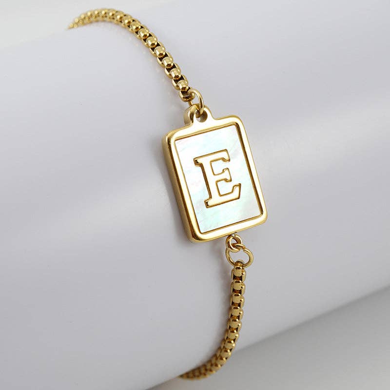 Mio Queena - Wholesale Charm/Dangle Bracelet - Gold-plated Shell Stainless Steel Initial Bracelets4