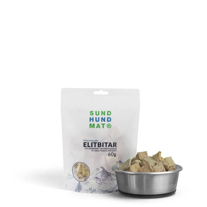 Morceaux Elite lyophilisés 60 g pour la vente par Sund Hundmat