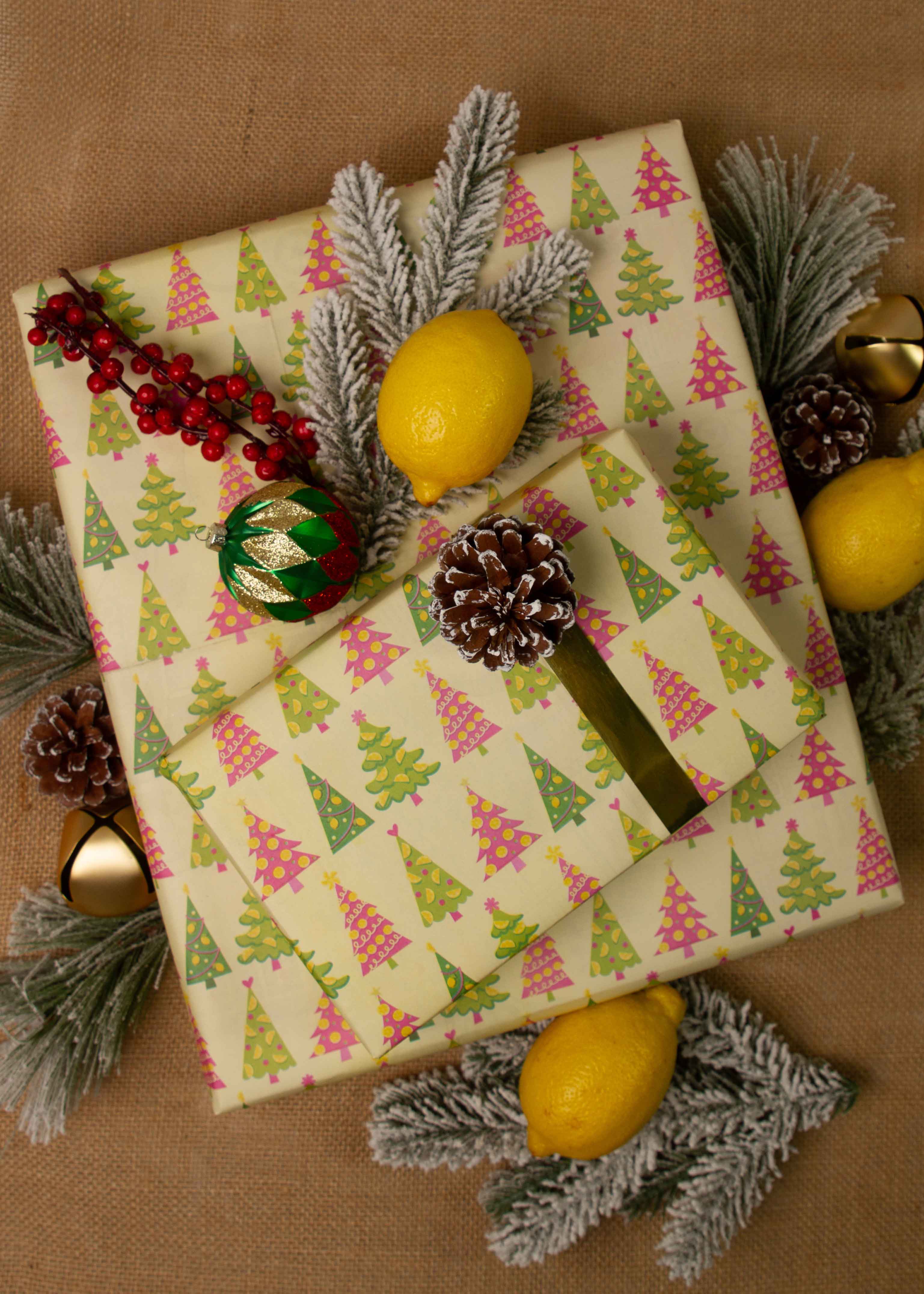 Giftiply - Wholesale Flat Wrap - O Lemon Tree - Charity Eco-Friendly Wrapping Paper2