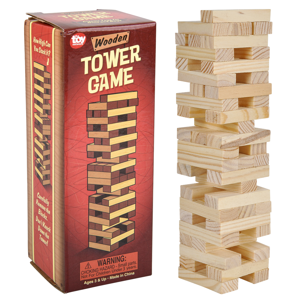 The Toy Network - Wholesale Board Game - 6" WOODEN TOWER GAME4