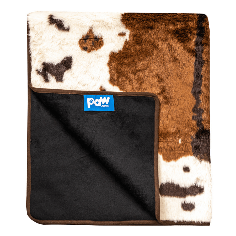 Paw Brands - Wholesale Pet Blanket - Dog - PupProtector™ Waterproof Throw Blanket - Brown Faux Cowhide2