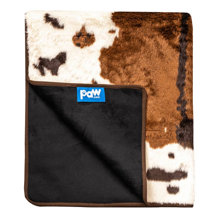 Paw Brands - Wholesale Pet Blanket - Dog - PupProtector™ Waterproof Throw Blanket - Brown Faux Cowhide2