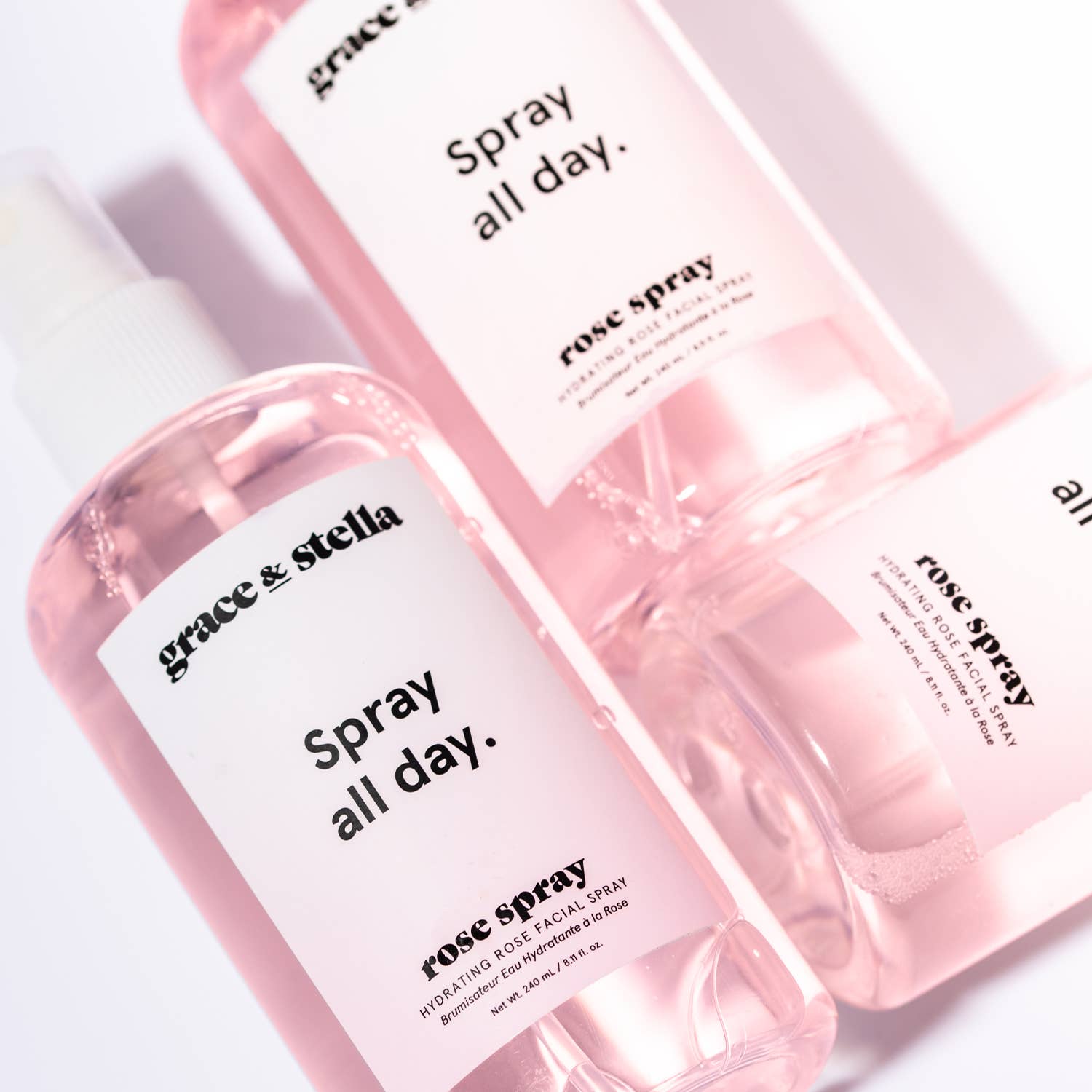 Grace & Stella Co - Venta al por mayor Agua/bruma facial y corporal - Spray Tonificador Facial de Agua de Rosas (240 ml)12