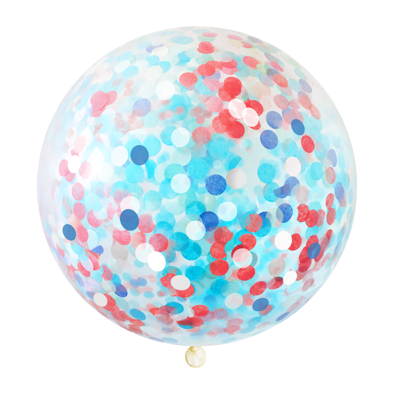 Wholesale Jumbo Confetti Balloon - Red, White & Blue for your store - Faire