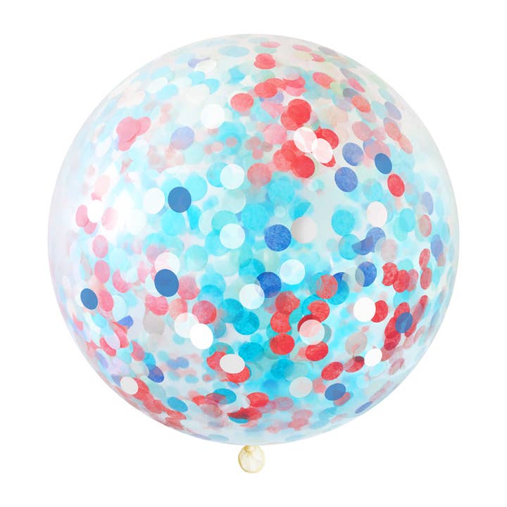 Paperboy - Wholesale Ballon - Jumbo Confetti Balloon - rood, wit en blauw