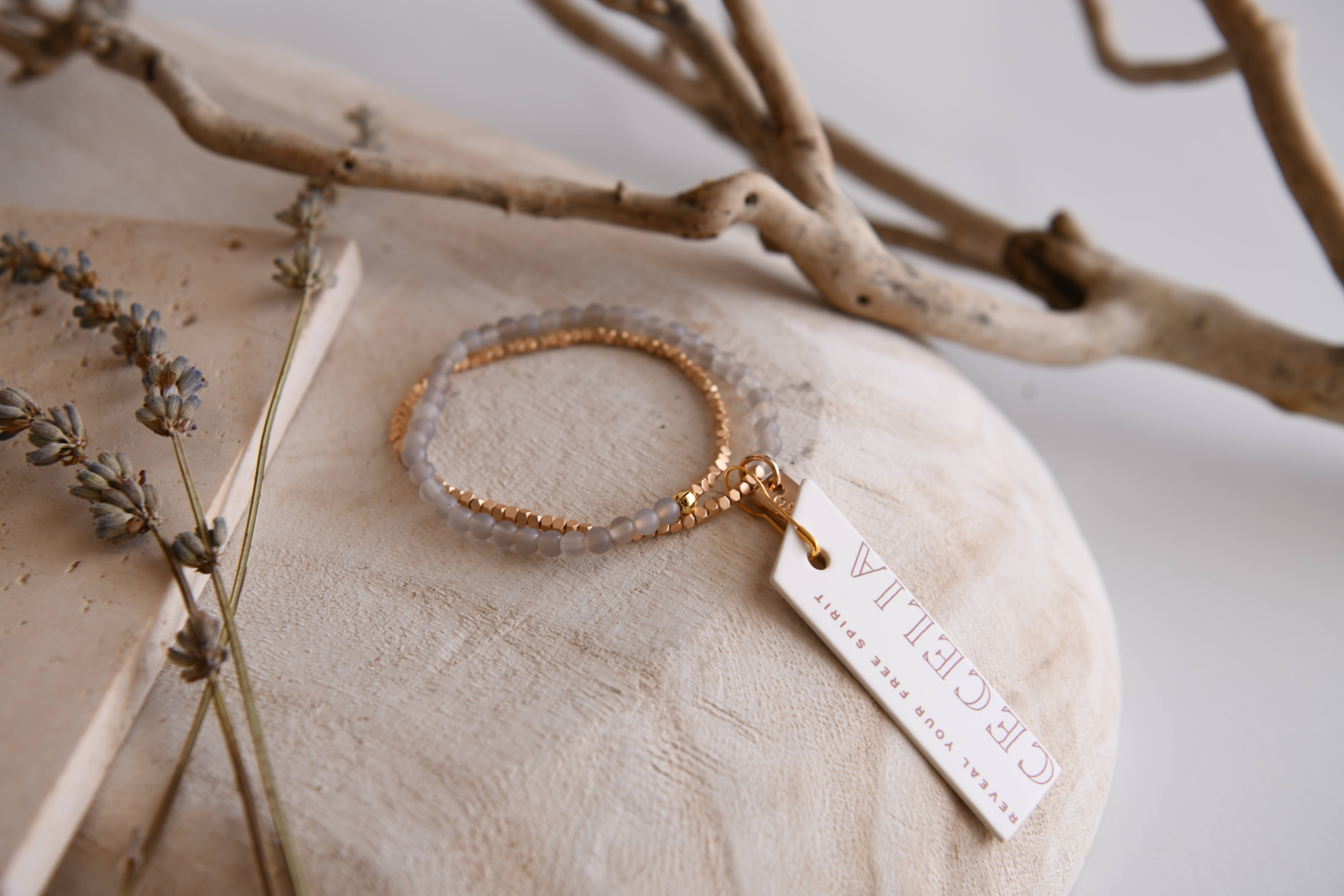 Cecelia Designs Jewelry - Wholesale Beaded Bracelet - Gemstone Wrap Bracelet with Faceted Gold Beads 2