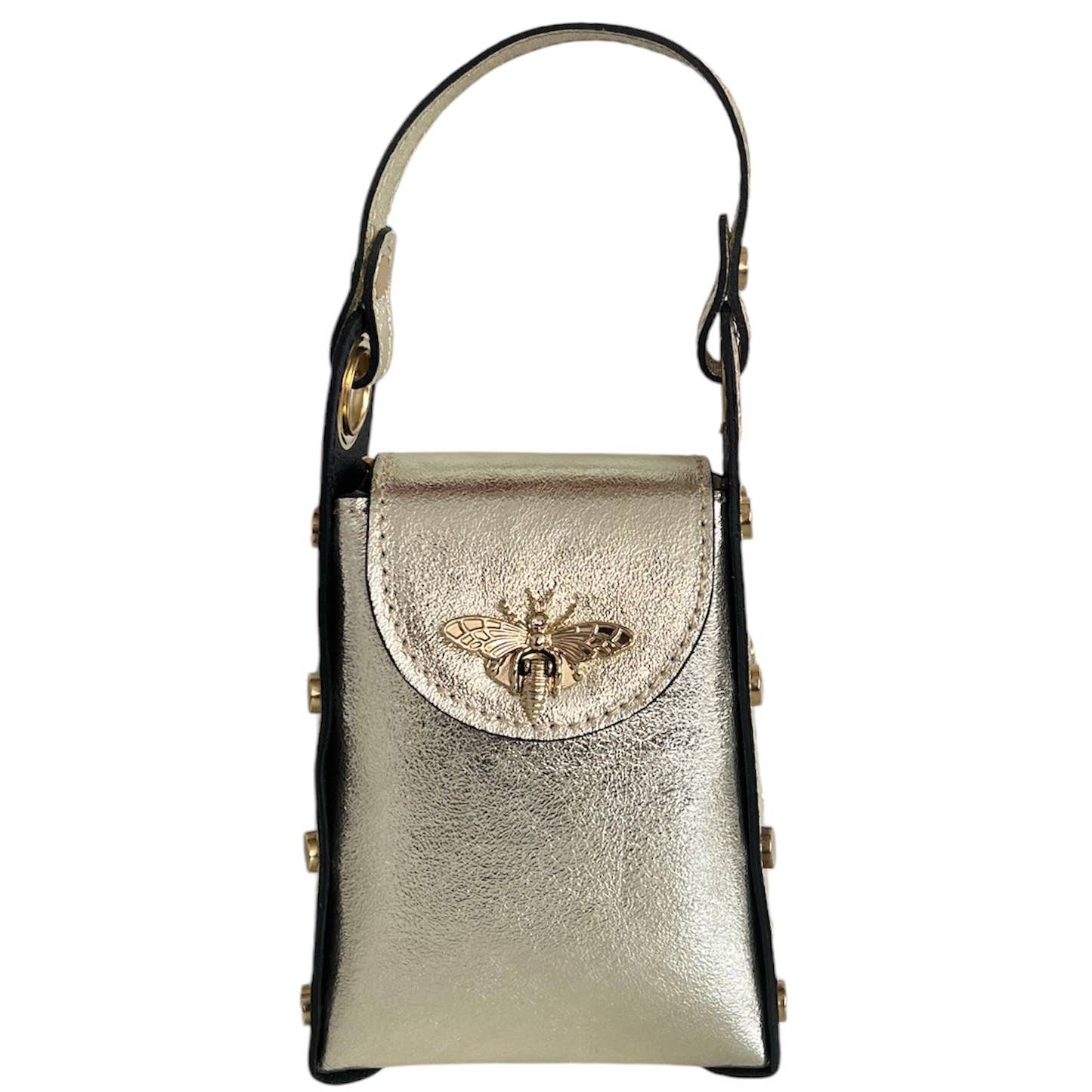 MODARNO - Wholesale Top Handle Bag - Women's - Modarno mini bag in genuine leather dollar with bee-shaped l42