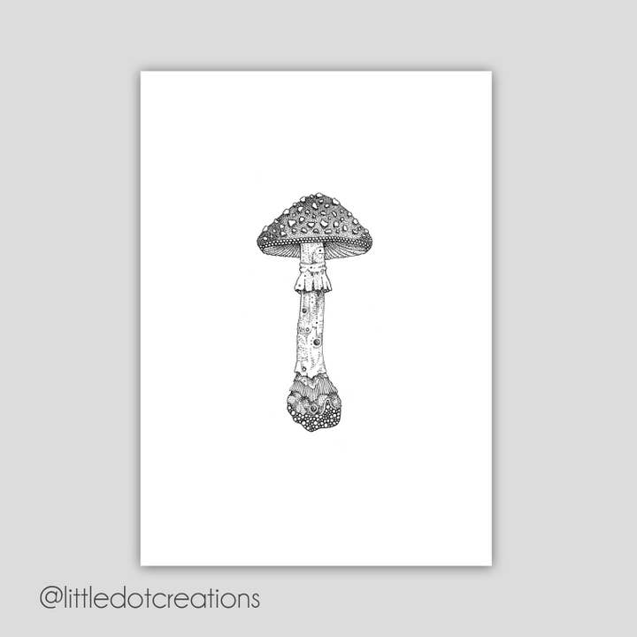 A6 Print - Vliegenzwam Paddenstoel voor wholesale door Little Dot Creations