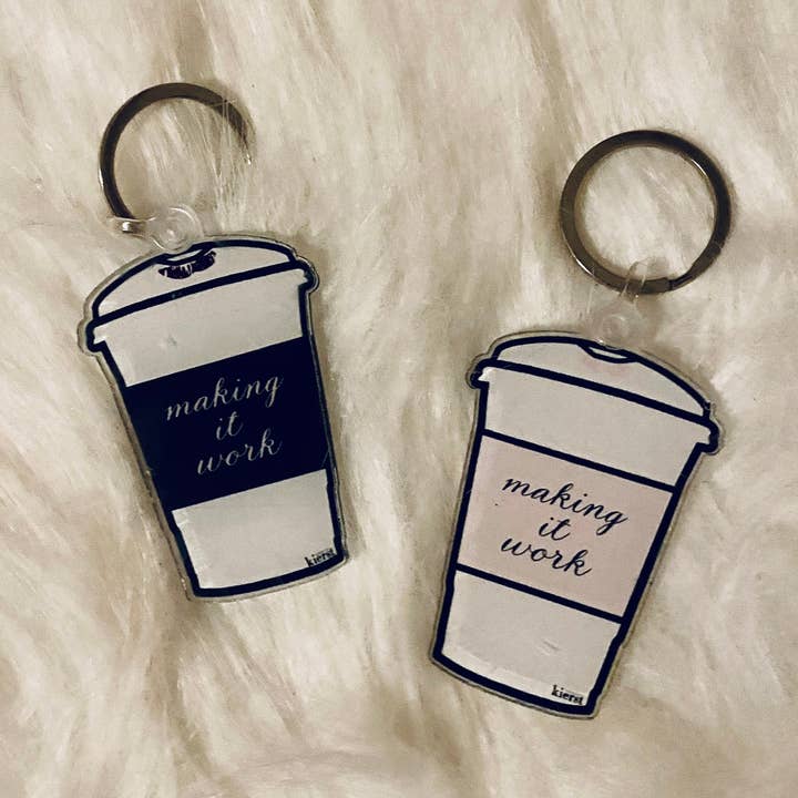 Making it Work Keychain - Black label for wholesale by kierst